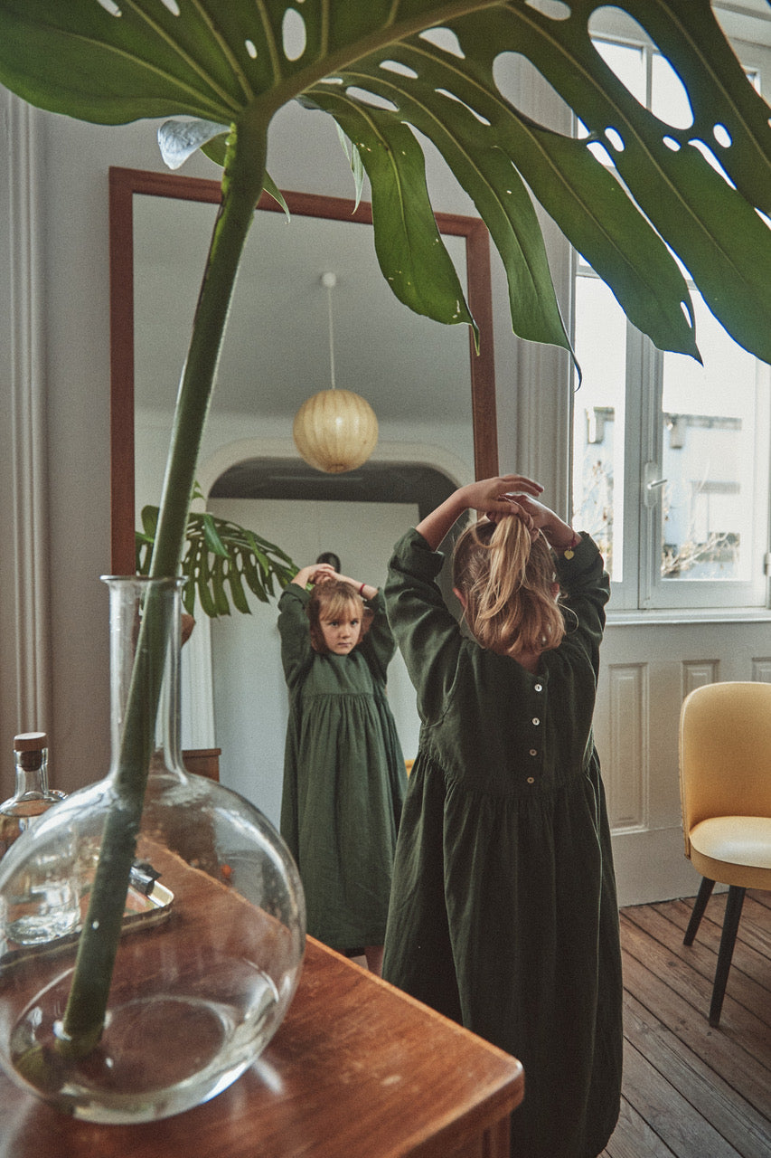 Liseron Dress, Forest Green