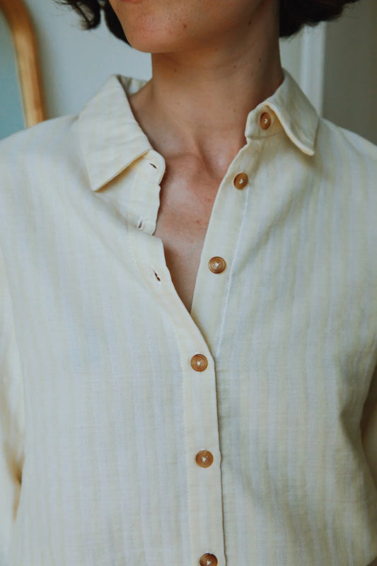Blusa AULNE Rayures Pastel Yellow / Almond Milk