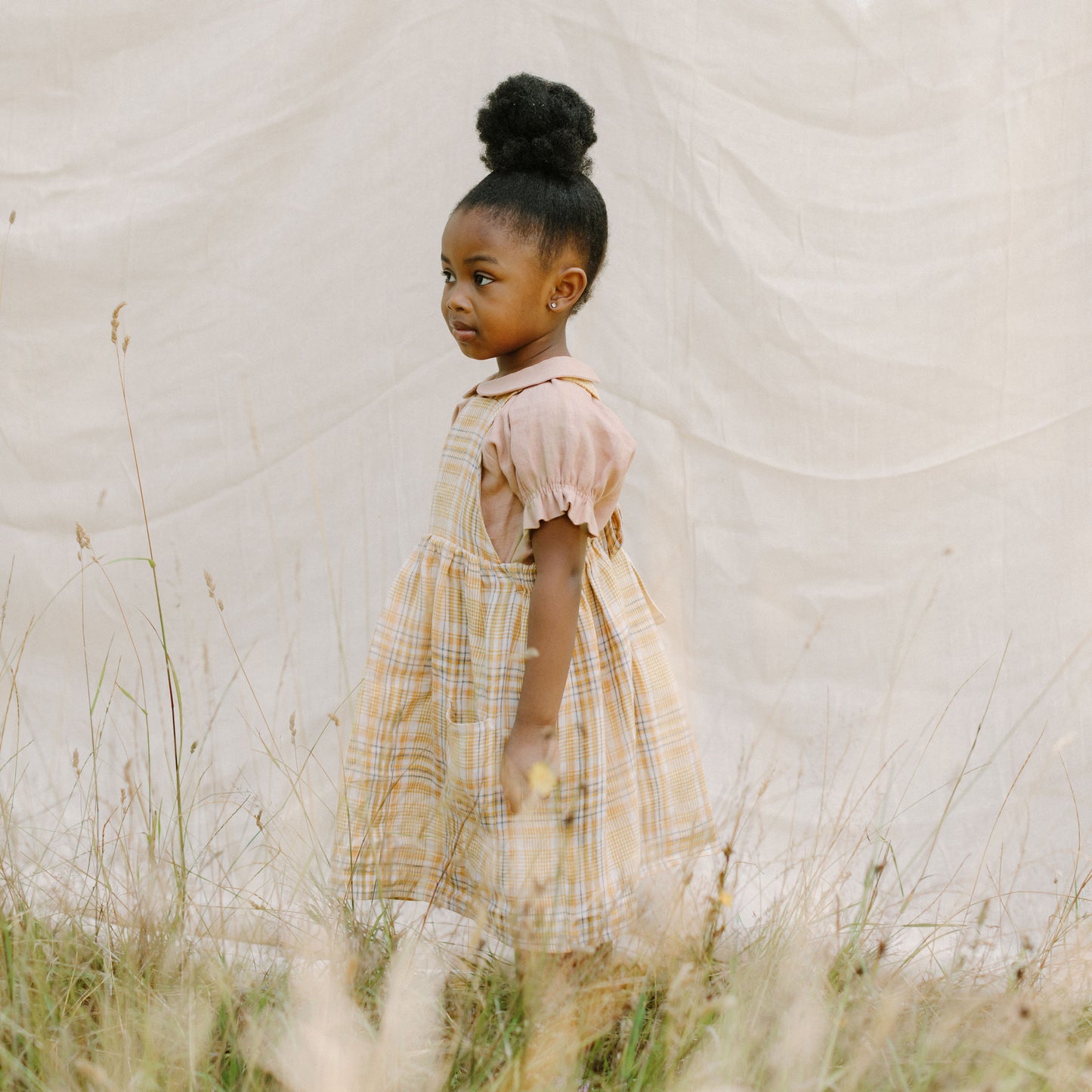 Vestido / Delantal Conkers - Hay Plaid Linen