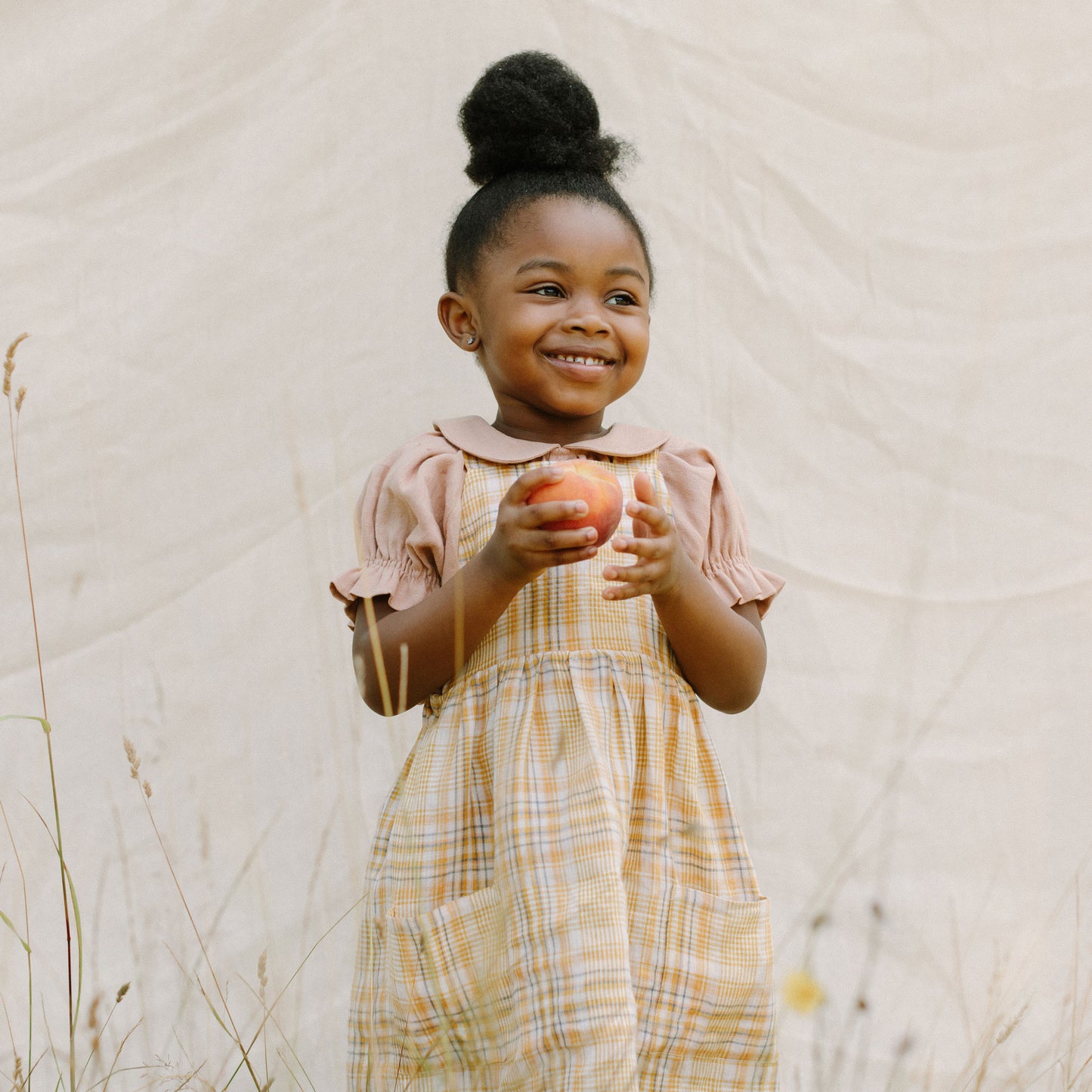 Vestido / Delantal Conkers - Hay Plaid Linen