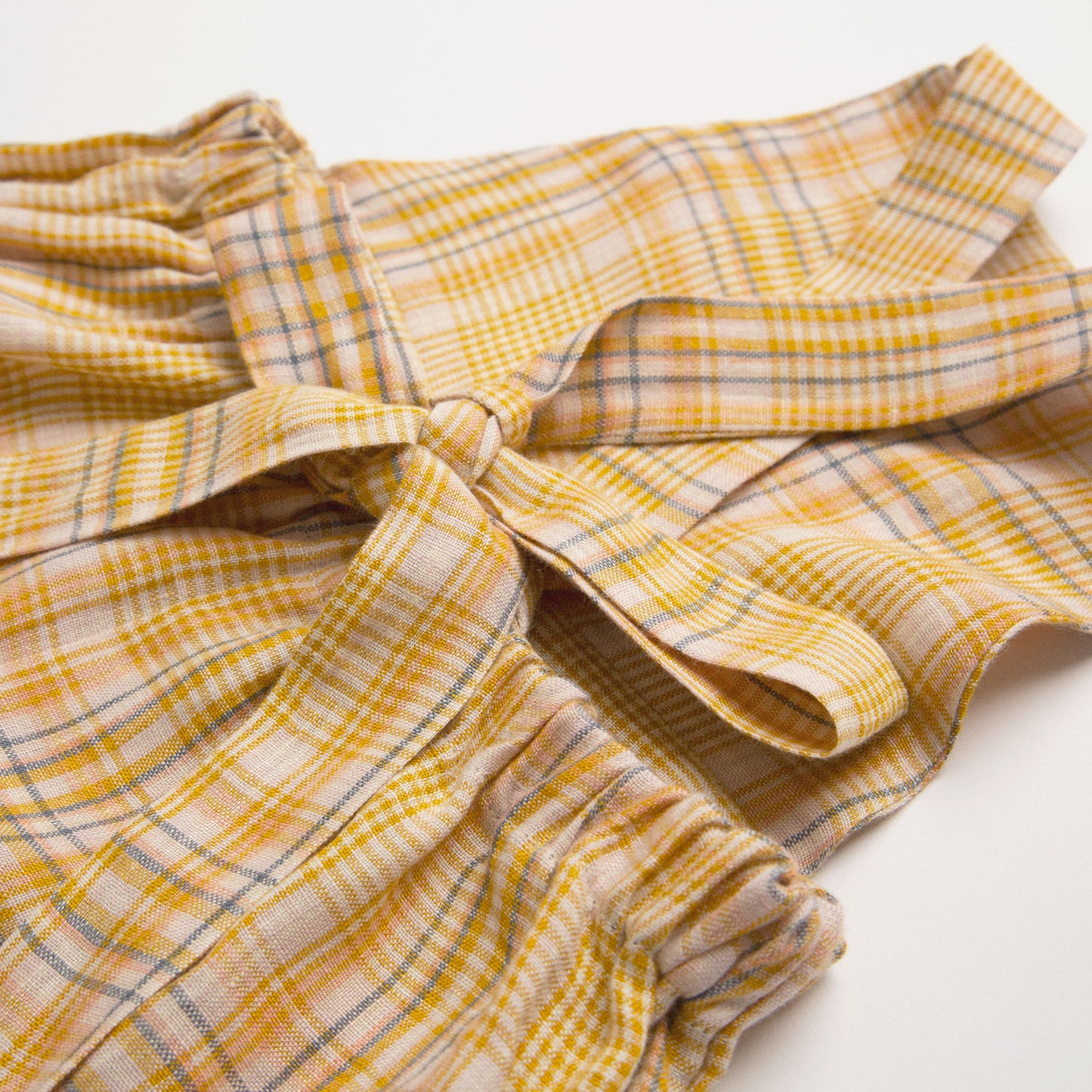 Jump Roper Romper - Hay Plaid Linen