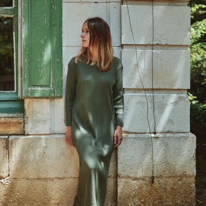 Vestido Orchidée cotelé