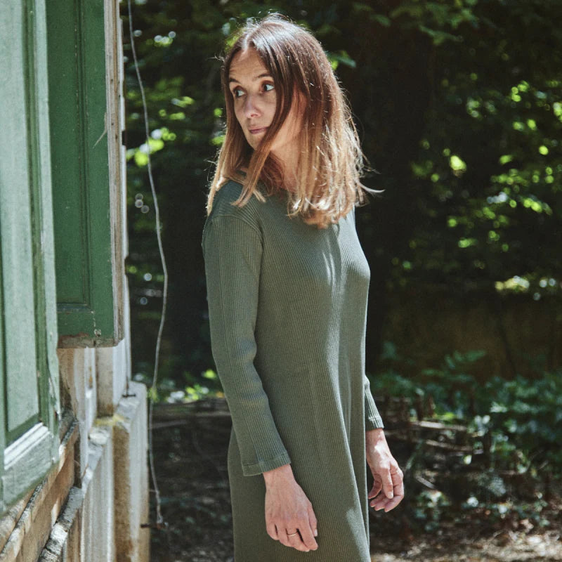 Vestido Orchidée cotelé