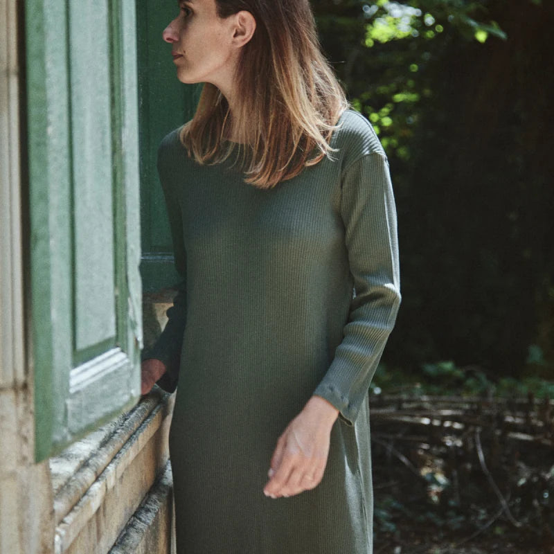 Vestido Orchidée cotelé