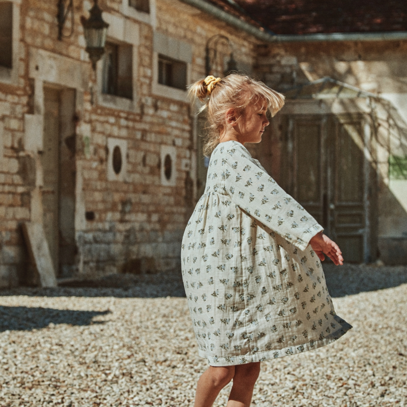 Vestido AUBEPINE • Fleurs Blue Fog