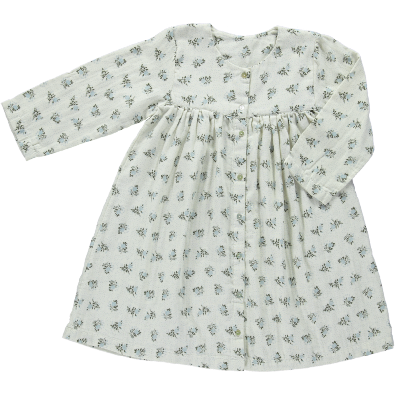 Vestido AUBEPINE • Fleurs Blue Fog