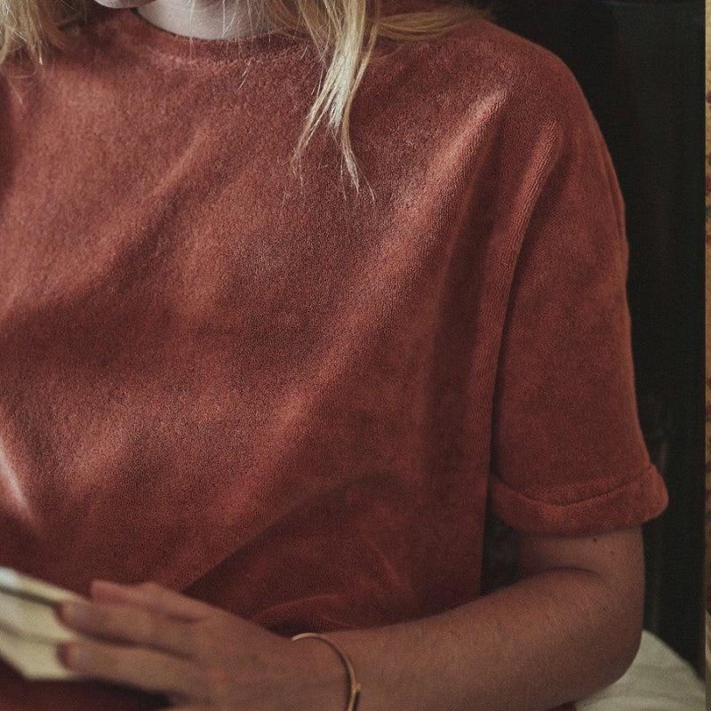 Polera Marjolaine, textura toalla, Autumnal