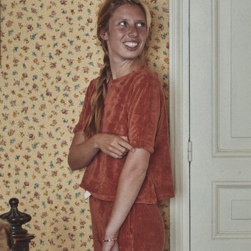 Polera Marjolaine, textura toalla, Autumnal