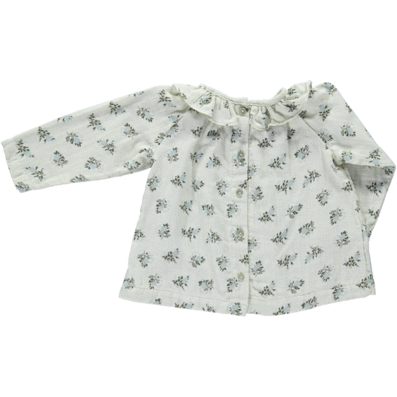 Blusa CHARME • Fleurs Blue Fog