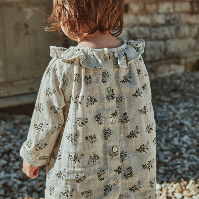 Blusa CHARME • Fleurs Blue Fog