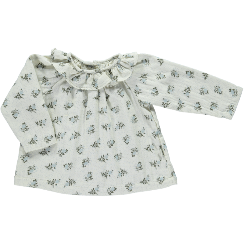 Blusa CHARME • Fleurs Blue Fog