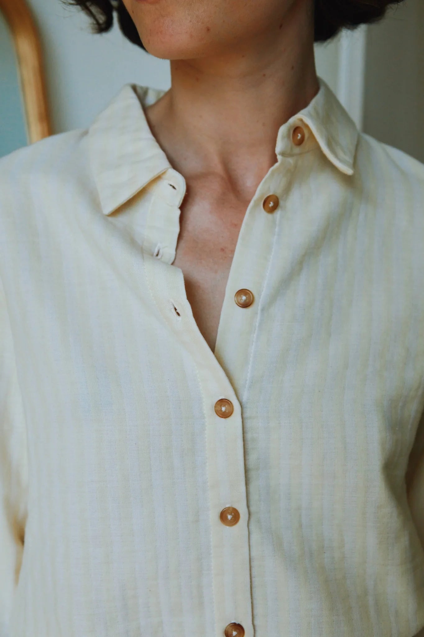 Blusa AULNE Rayures Pastel Yellow / Almond Milk