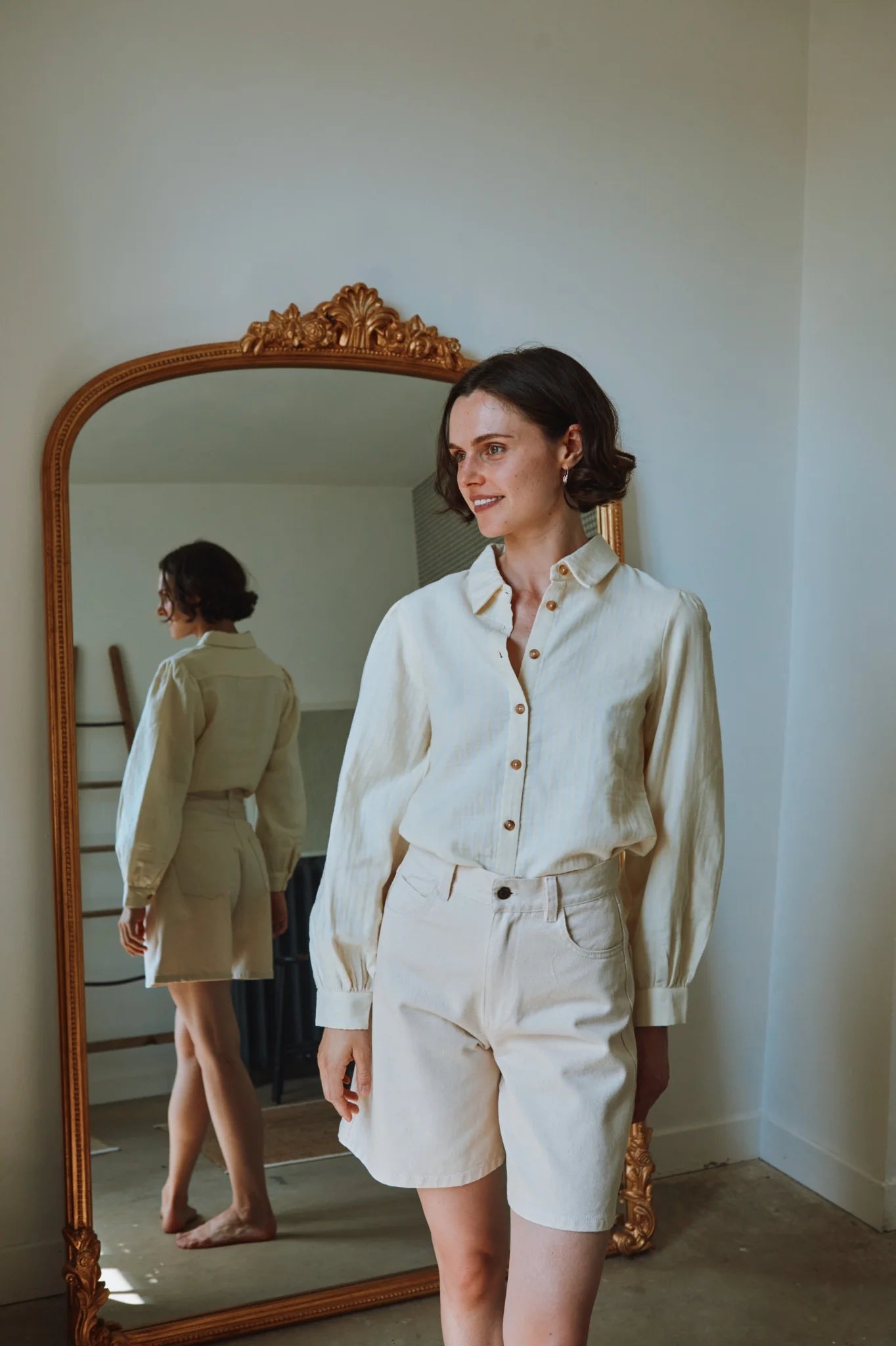 Blusa AULNE Rayures Pastel Yellow / Almond Milk