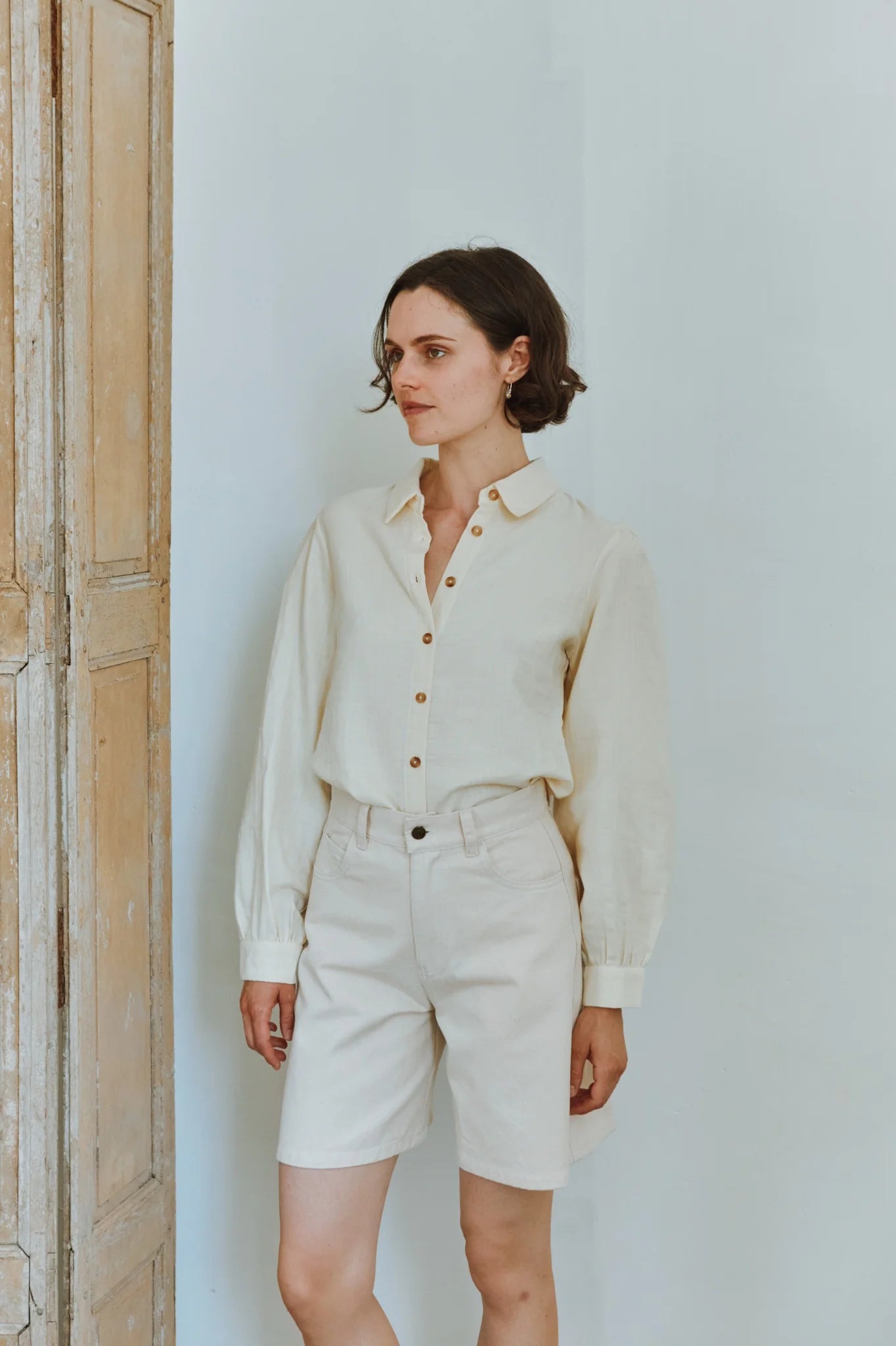 Blusa AULNE Rayures Pastel Yellow / Almond Milk
